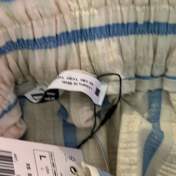 ZARA | Blue/White | STRIPED BELTED SHORTS - Picture 10 of 12